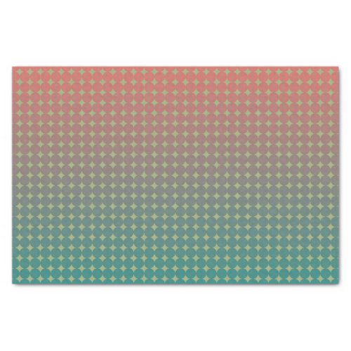 Beach Sunset Coral and Teal Ombre Pattern Tissue Paper