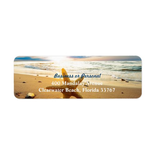 Beach Sunset Custom Beach Wedding or Business Label
