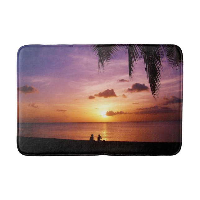 Beach Sunset Custom Personalize DIY Project Home Bathroom Mat (Front)