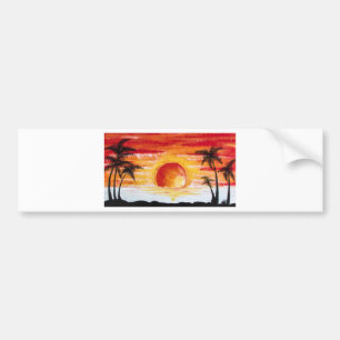 Beach Sunset Custom Personalize DIY Project Home Bumper Sticker