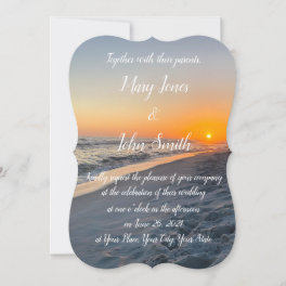 Beach Sunset Customizable Wedding Invitation