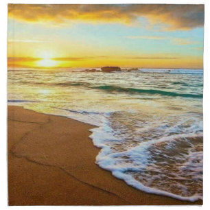 Beach Sunset Decoupage Cloth Napkin