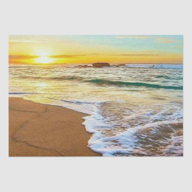 Beach Sunset Decoupage Tissue Paper (Front)