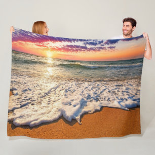 Beach Sunset Fleece Blanket