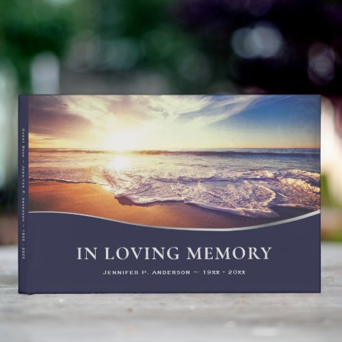 Beach Sunset Funeral Guest Book