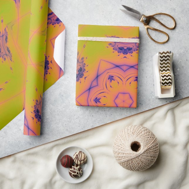 Beach Sunset Gradient Contrast Mandela Wrapping Paper (Crafts)