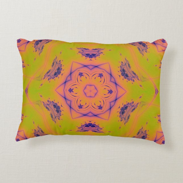Beach Sunset High Contrast Mandela Accent Pillow (Back)