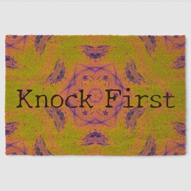 Beach Sunset High Contrast Mandela Fiber Doormat (Front)