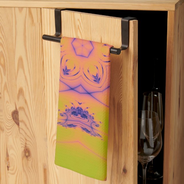 Beach Sunset High Contrast Mandela Kitchen Towel (Thirds Fold)