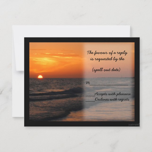 beach sunset ii rsvp (Front)