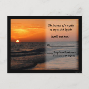 beach sunset ii rsvp card