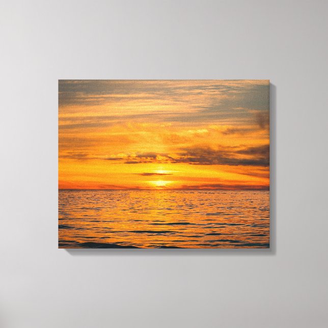 Beach sunset image on canvas print (Front)