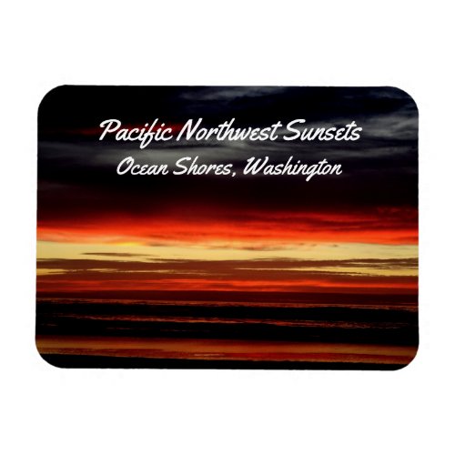 Beach sunset in Ocean Shores WA photo Magnet