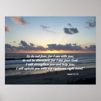 Beach Sunset Isaiah 41:10 Print