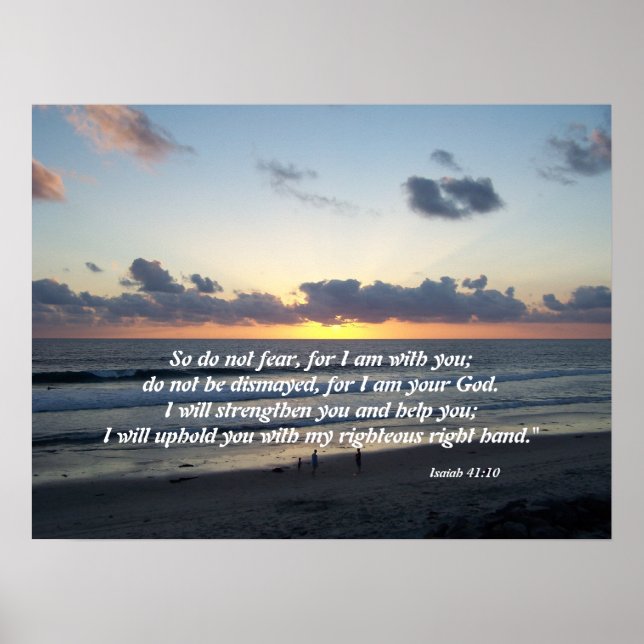 Beach Sunset Isaiah 41:10 Print (Front)