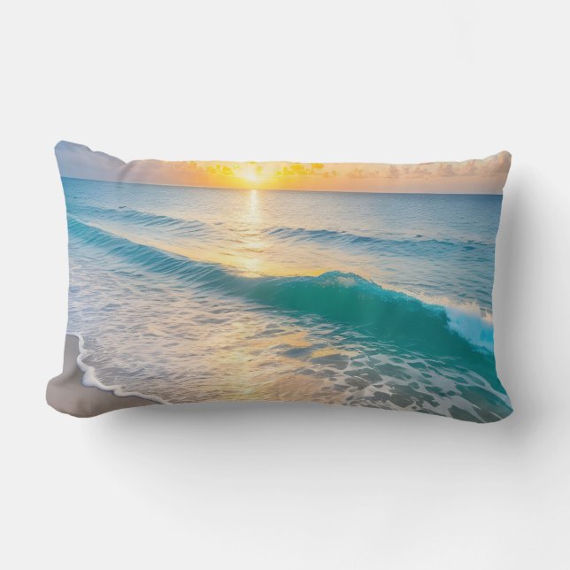 Beach Sunset  Lumbar Pillow (Front)