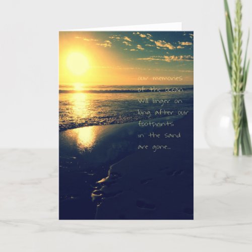 Beach sunset memories greeting card