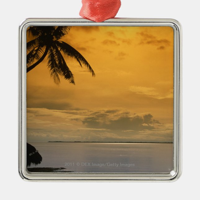 Beach sunset metal ornament (Front)