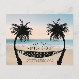 Beach Sunset Moved to Florida New Home Announcement Postcard