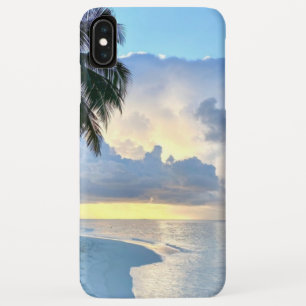 Beach Sunset ocean sand palm tree Maldives Miami iPhone XS Max Case
