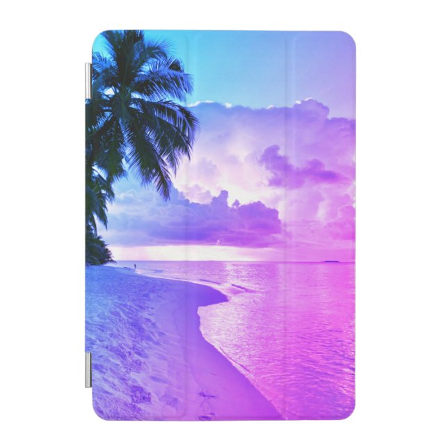 Beach Sunset ocean sand palm tree Maldives Miami iPad Mini Cover (Front)