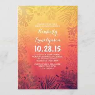 Beach Sunset Ocean Underwater Bridal Shower Invitation