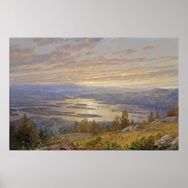 Beach Sunset Painting Poster (Front)