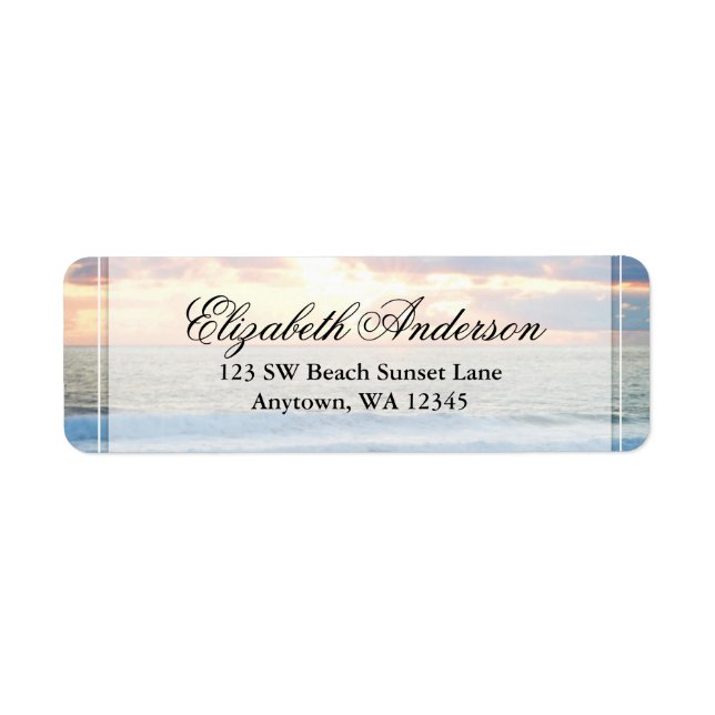 Beach Sunset Personalized Address Label (Front)