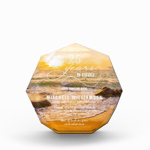Beach Sunset Personalized Retirement Keepsake Acrylic Award