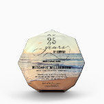 Beach Sunset Personalized Retirement Keepsake Acrylic Award<br><div class="desc">Custom acrylic block keepsake includes retirement wishes and years of service in chic lettering on a beautiful ocean waves on the beach sunset background. Perfect for business and corporate retirement gifts.</div>