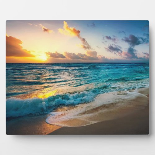 Beach Sunset Photo Plaque