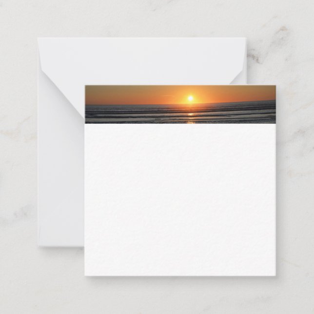 Beach Sunset Photo Stationery Flat Note Cards (Front)