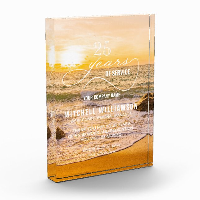 Beach Sunset Retirement Keepsake Gift (Left)