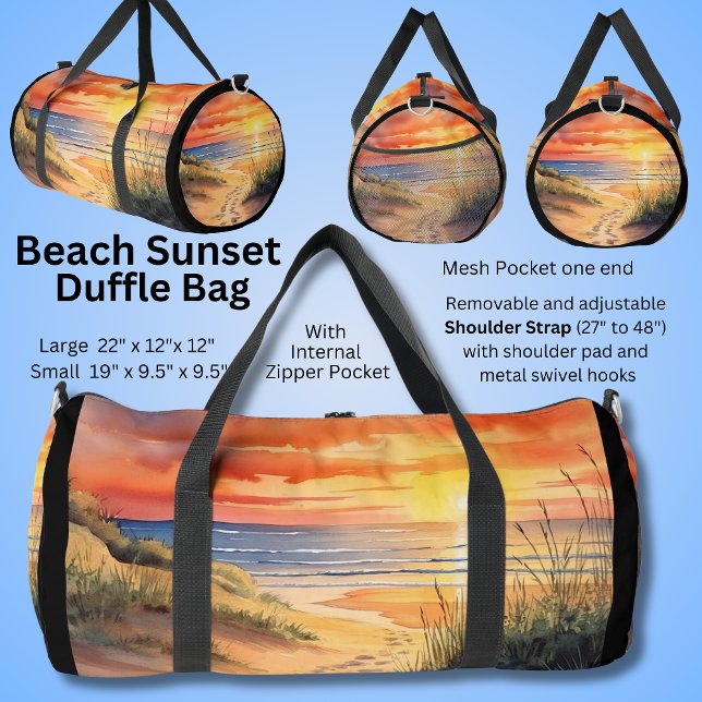Beach Sunset Sandy Path Painting Duffle Bag (Creator Uploaded)