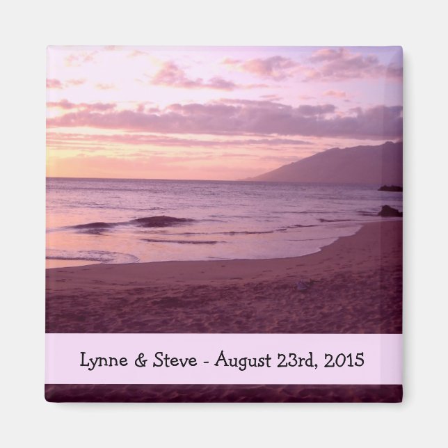 Beach Sunset Save the Date Magnet (Front)