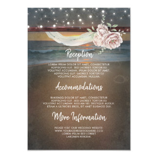 Beach Sunset Scenery Wedding Information Guest Card