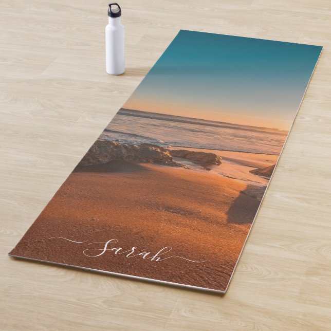 Beach Sunset Sea Scenic Personalized Yoga Mat (In Situ)