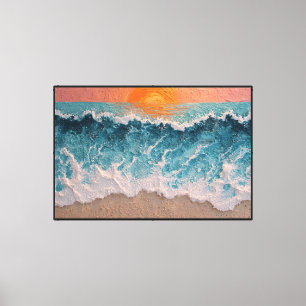 Beach Sunset Seascape Painting Landscape Wall Art