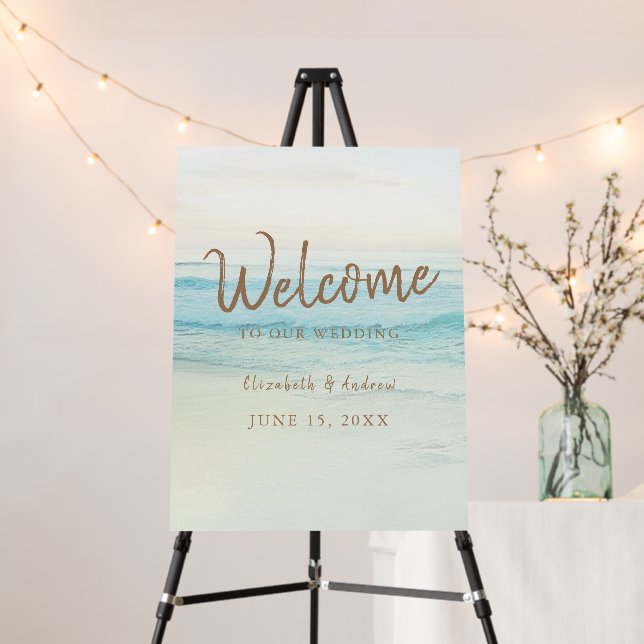 Beach Sunset Seaside/Oceanside Wedding Foam Board (In Situ (Stand))