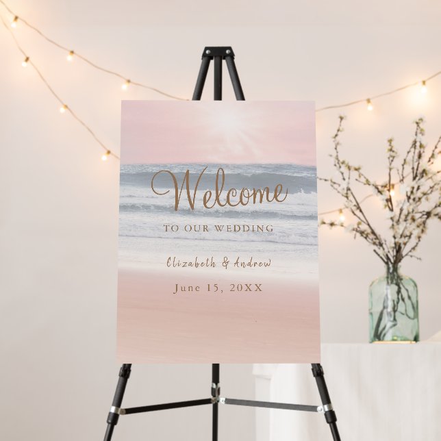Beach Sunset Seaside/Oceanside Wedding Foam Board (In Situ (Stand))