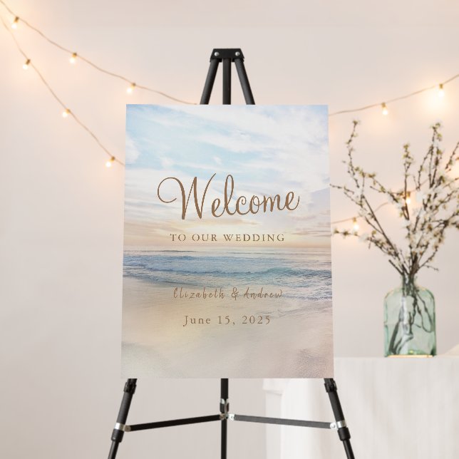 Beach Sunset Seaside/Oceanside Wedding Foam Board (In Situ (Stand))