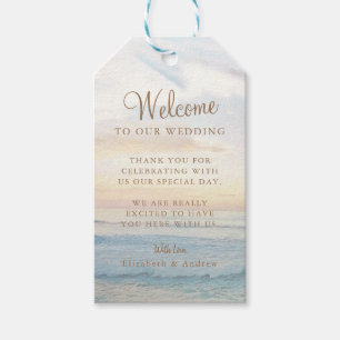 Beach Sunset Seaside/Oceanside Wedding Gift Tags