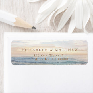 Beach Sunset Seaside/Oceanside Wedding Label