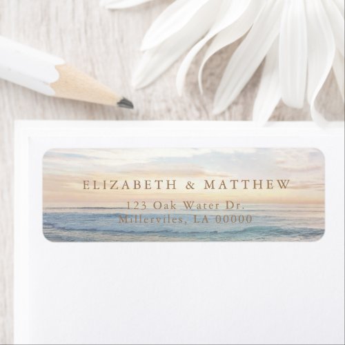 Beach Sunset SeasideOceanside Wedding Label