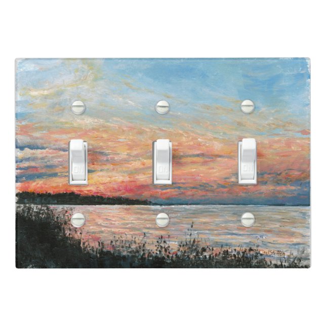 Beach Sunset Shoreline Light Switch Cover (In Situ)