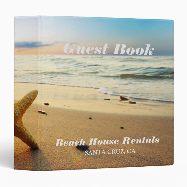 Beach Sunset Starfish Custom Binder (Front/Spine)