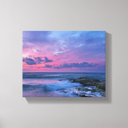 Beach Sunset Stretched Canvas Print