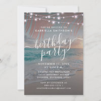 Beach Sunset String Lights at Dusk Birthday Party