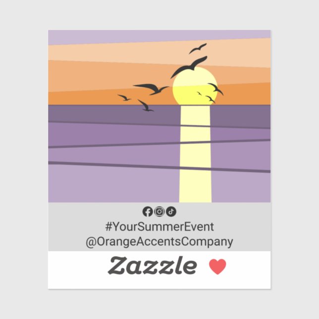 Beach Sunset Stylized · Summer Event Label (Sheet)