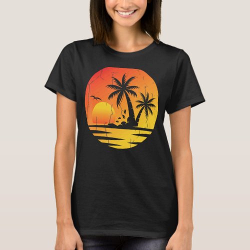 Beach Sunset  Summer Holidays Sea  Graphic T_Shirt